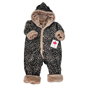 NWT Leopard Print Cat Bunting Jumpsuit 18 M